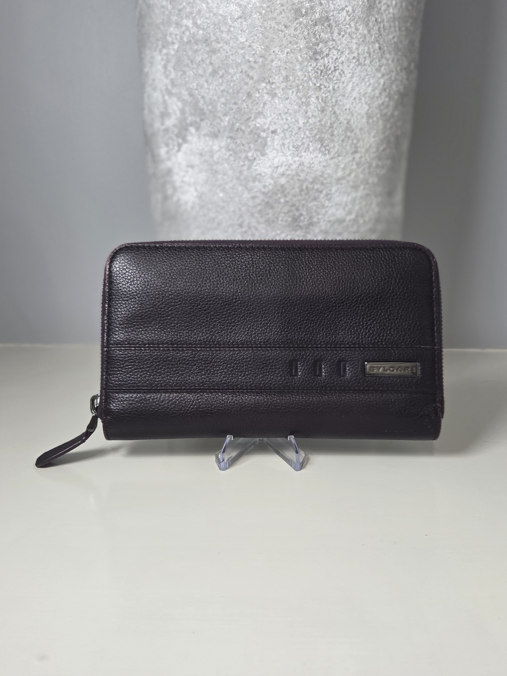 Bvlgari zip-around long wallet Plum / With COA